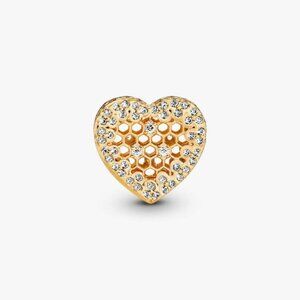 Pandora Heart Honeycomb Lace Charm